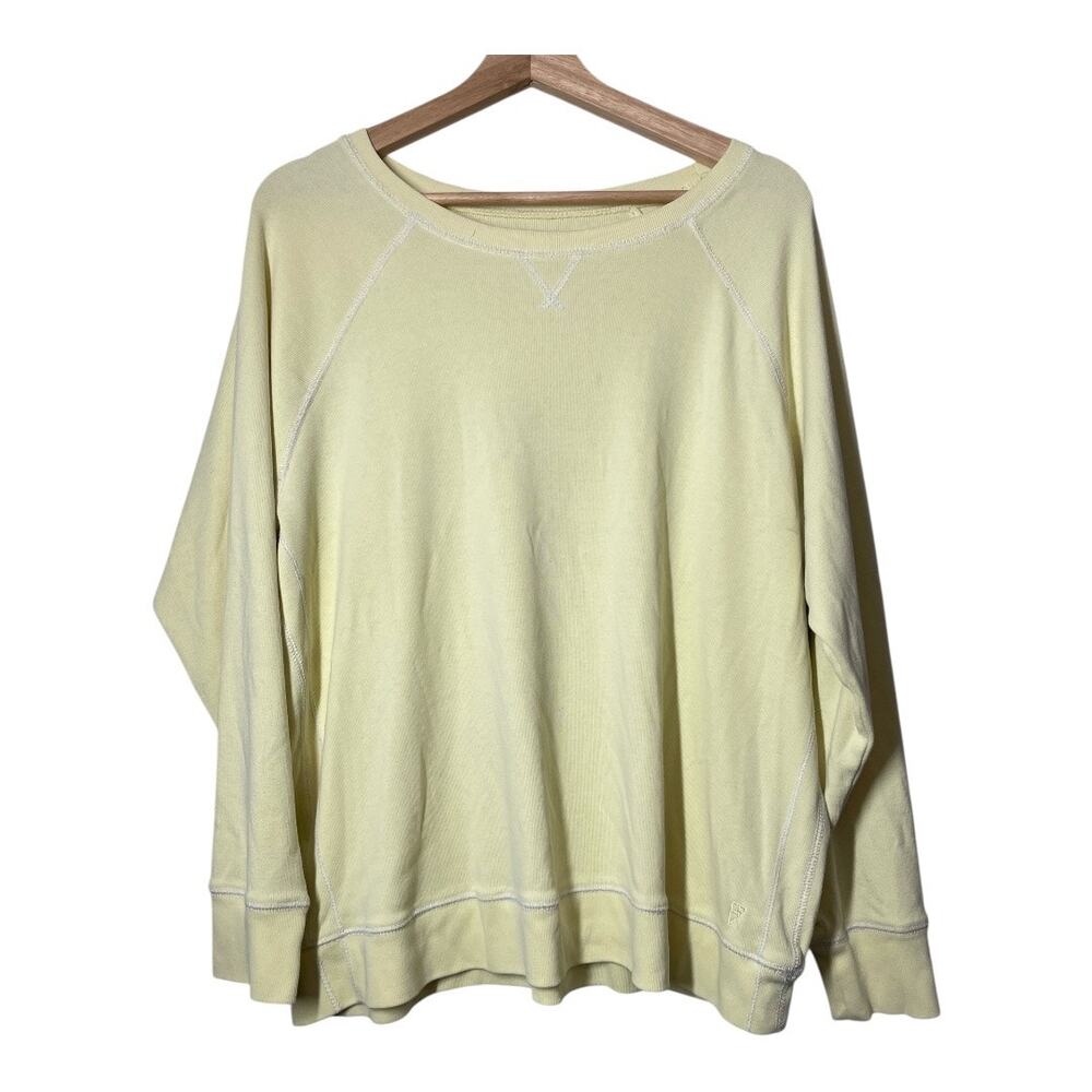 Eddie Bauer Pale Yellow Shirt Long Sleeve Sweatshirt Size 2X XXL
